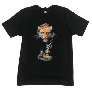 Prowling Leopard, Short Sleeve T-Shirt, Unisex, Black, Size XL, NEW WITH TAG
